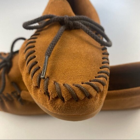 MINNETONKA Brown Suede Skimmer Moccasins - Picture 10 of 10